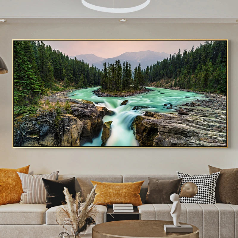 Nature Landscape Canvas Painting Wall Art Jasper National Park Canada Wall Picture Posters and Prints for Living Room Home Decor Peaceful Pleasures Health and Wellness w4097 landscape-1 50x100cm