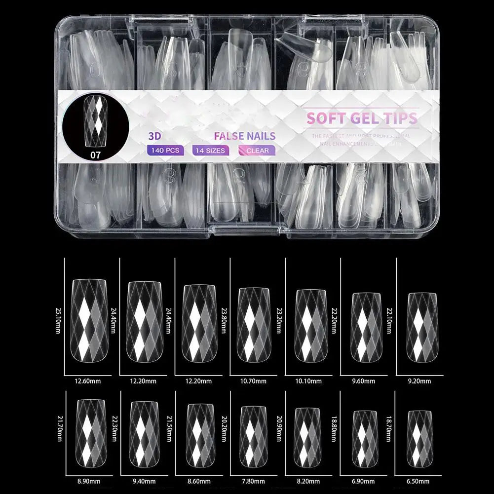 3D Rhombus Facet Nail Extension Tips,Clear Full Cover False Nail Extension Mold For DIY Nail Art Salon Manicure UV Gel Nail Mold Peaceful Pleasures Health and Wellness G