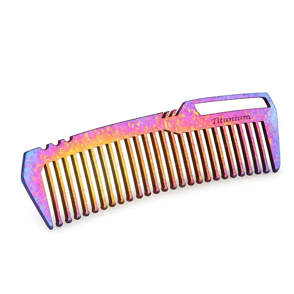 Non Rusting Pure Titanium Comb Portable Anti Static Hair Comb Mini Portable Titanium Alloy Combs EDC Super Light Titanium Combs Peaceful Pleasures Health and Wellness Colorful