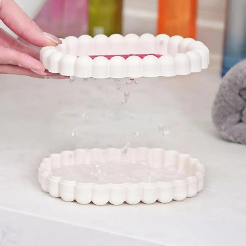 Portable Bathroom Soap Tray with Integrated Draining System Durable Longlast Plastic Peaceful Pleasures Health and Wellness