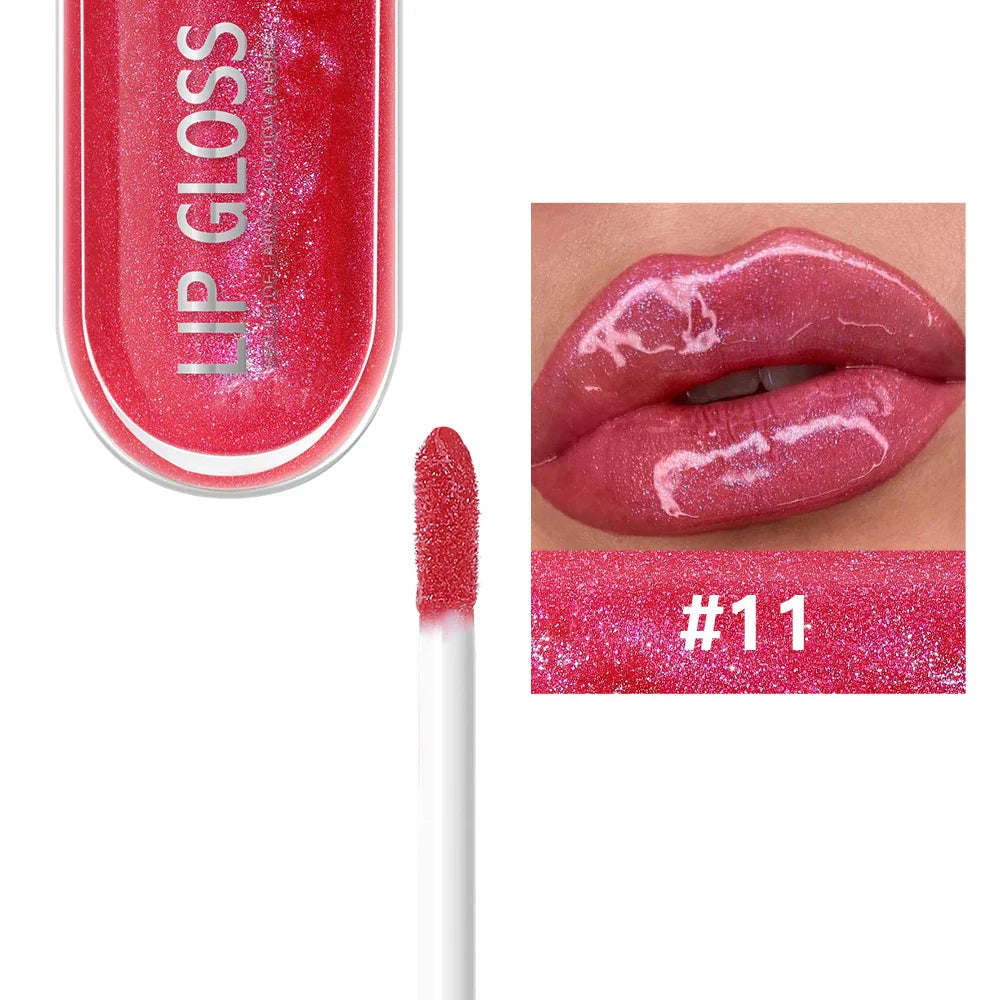 USHAS 12-Color Glitter Lip Gloss – Metallic & Moisturizing