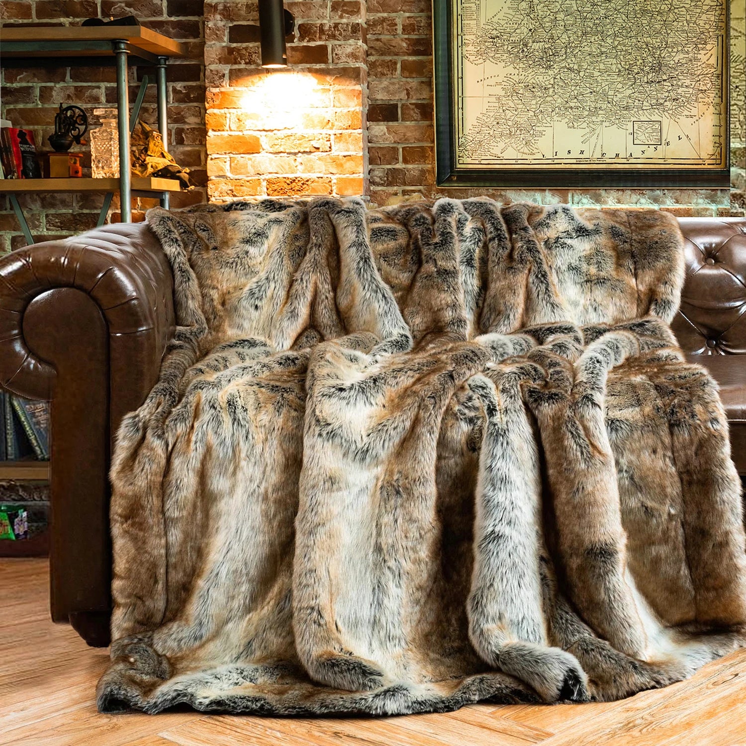 Battilo Faux Fur Blanket Luxury Fluffy Plaid Throw Blanket Winter Thick Warm Sofa Blanket Plush Fur Throws for Bed Bedroom Decor Peaceful Pleasures Health and Wellness Brown 127x152cm