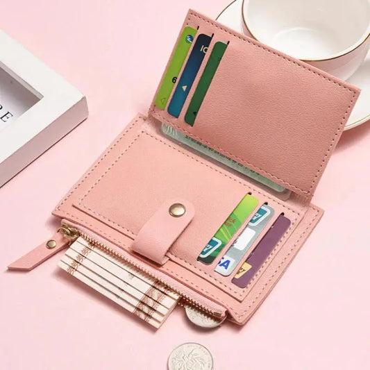 Women's Slim PU Leather Card Holder Wallet | Mini Zipper Purse Card Holder Wallet Oasis Select