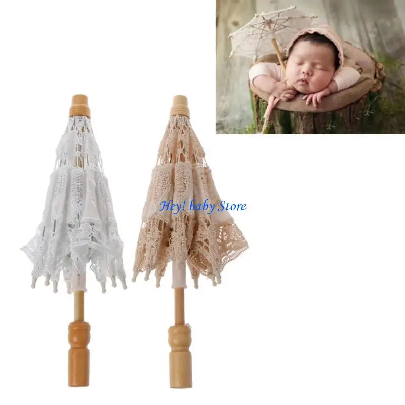 Mini White Lace Parasol Umbrella – Baby Photography Prop