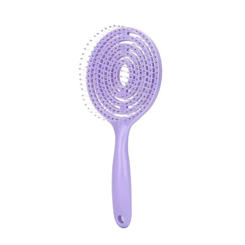 Lollipop Hollow Volumizing Hair Comb | Macaron Colors Volumizing Hair Comb Peaceful Pleasures Health and Wellness PURPLE