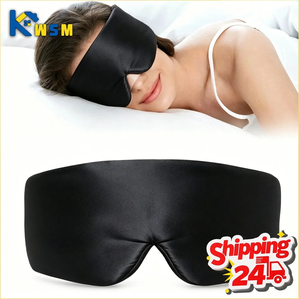 Silk Feel Sleep Mask – Embroidered Floral Light Blocking Eye Cover