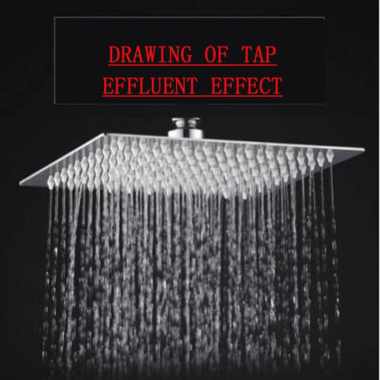 Square Round Shape Stainless Steel Ultra-thin Waterfall Rain Large Shower Head Pressurized Bathroom Accessories Peaceful Pleasures Health and Wellness