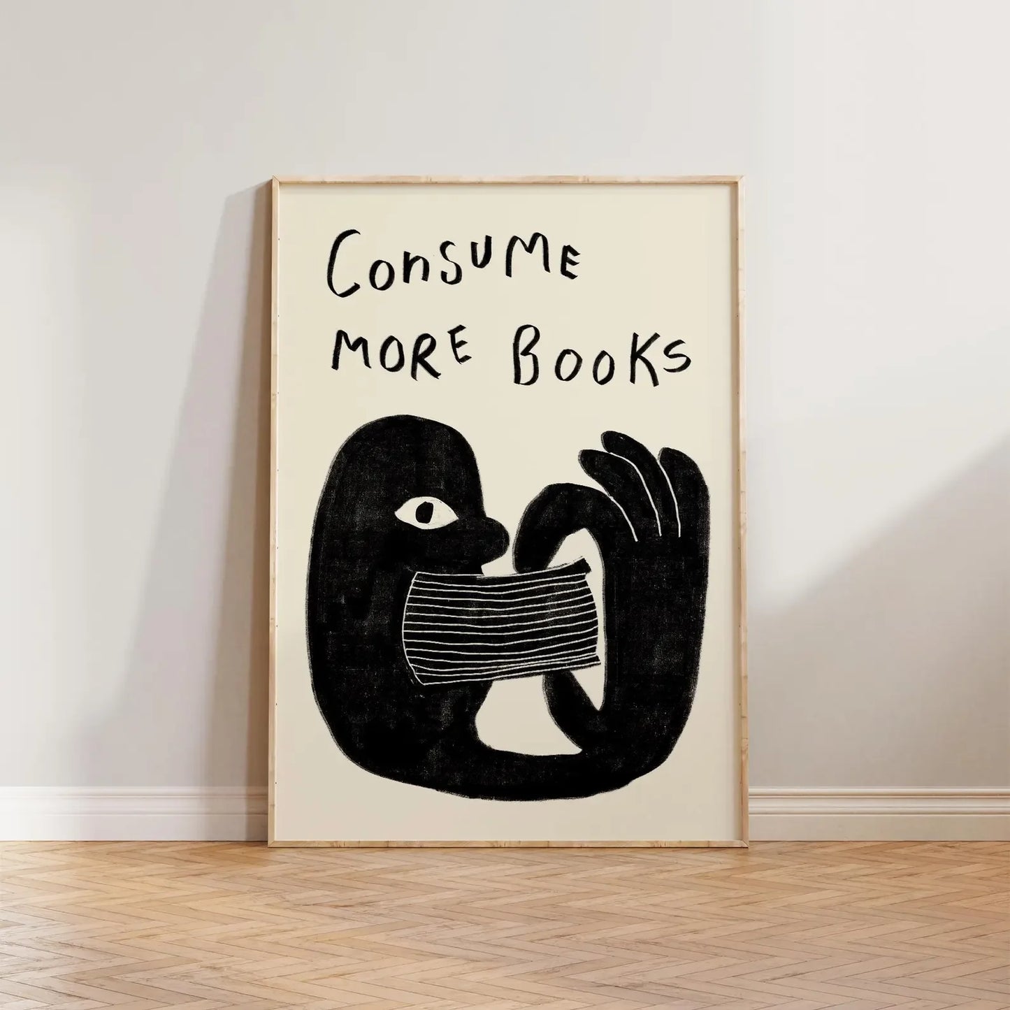 Retro "Consume More Books" Canvas Wall Art | Book Lover Gift