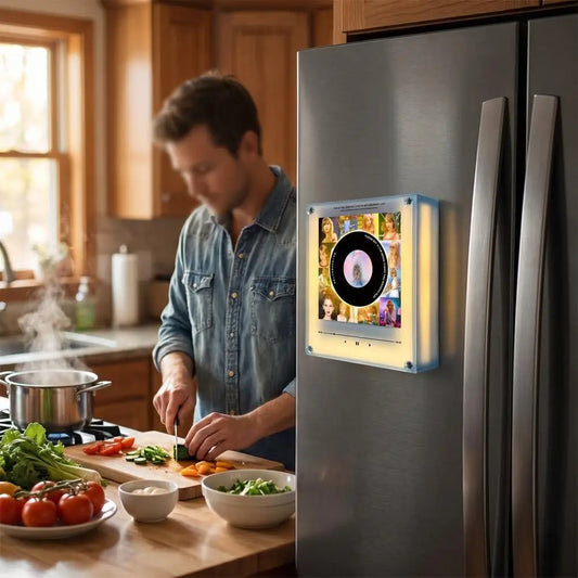 Acrylic Refrigerator Decoration Night Light Magnetic NFC Sensor Automatic Singing Speaker Creative Audio Refrigerator Sticker Peaceful Pleasures Health and Wellness