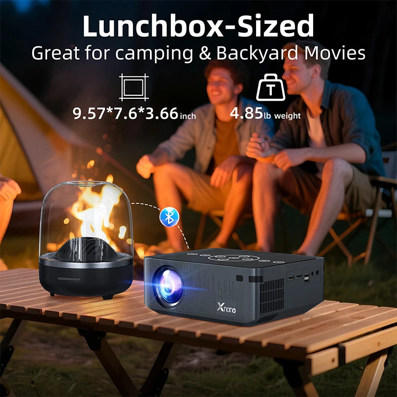 Xnano Smart Projector 8K Voice Control 1920*1080 Android 13 Dual Wifi BT5.0 Dolby Sound Home Outdoor Theater Cinema Projectors Peaceful Pleasures Health and Wellness