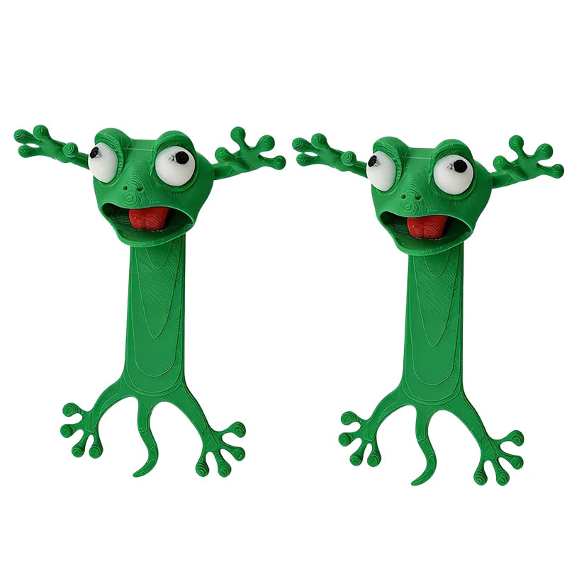 3D Funny Frog Bookmark – Cute Cartoon Page Holder Clip Gift