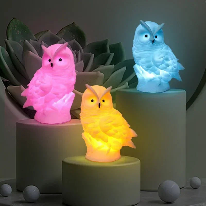 Cartoon Owl LED Night Light for Kids' Bedroom – Soft Novelty Glow