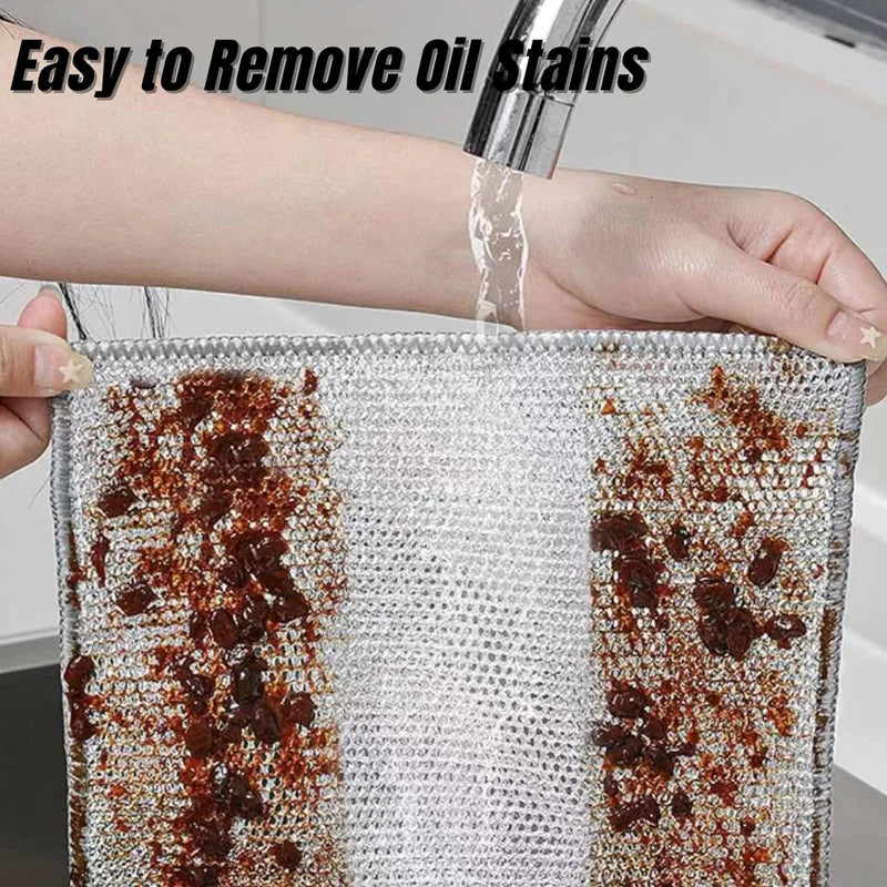 Non-Scratch Wire Microfiber Dishcloth | Multipurpose Cleaning Cloth