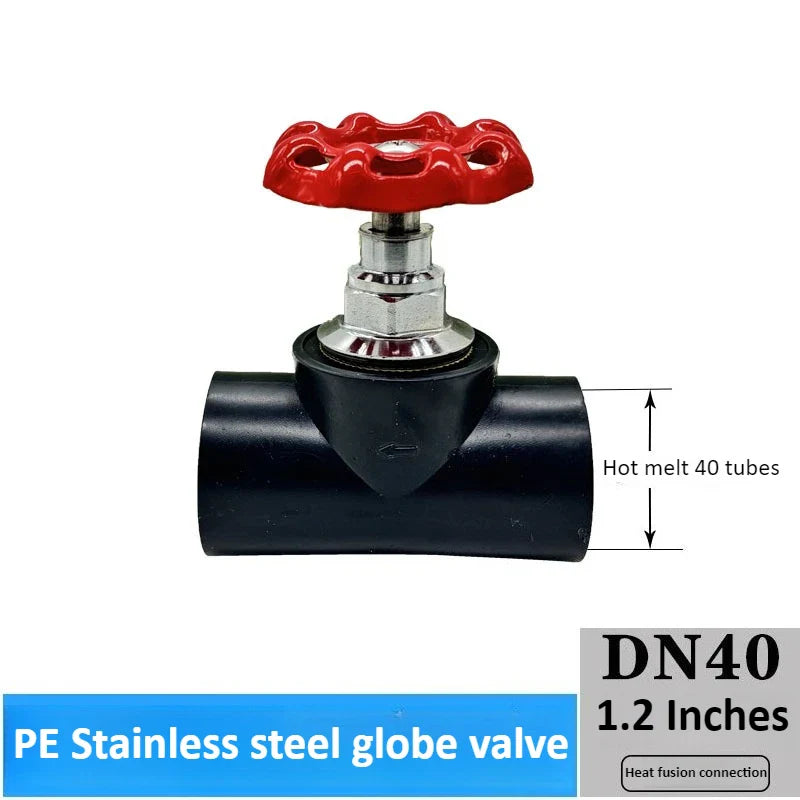 Copper Globe Valve DN20–DN63 Handwheel Gate for PE Pipe