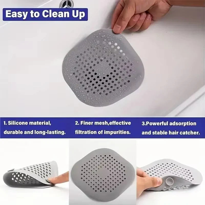 Silicone Drain Hair Catcher Filter Mat – Kitchen & Bathroom