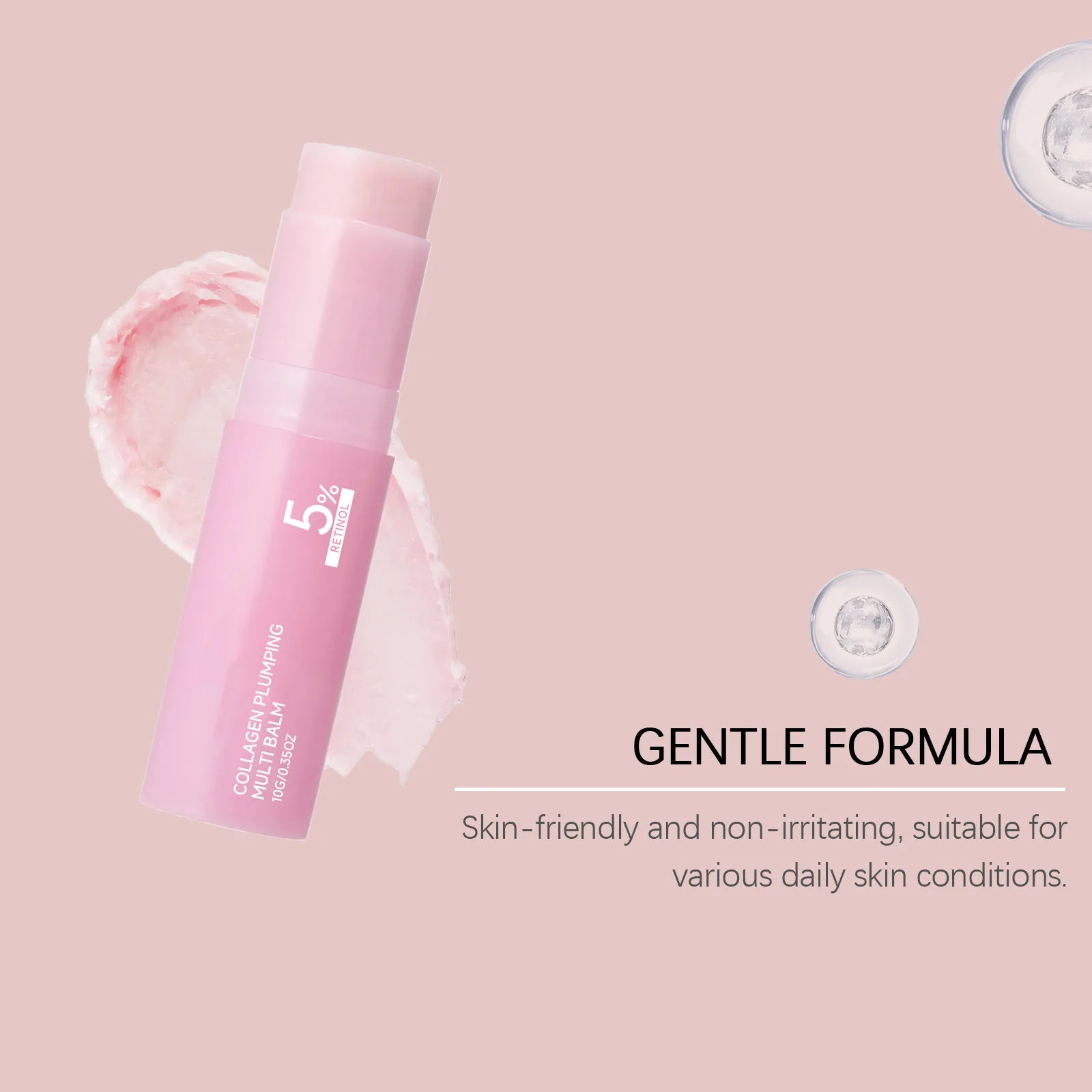 Hydrating Firming Skin Anti Aging Elasticity Enhanced Puffy Eyes Treatment Moisturing Brightening Nourishing Collagen Balm Stick Peaceful Pleasures Health and Wellness