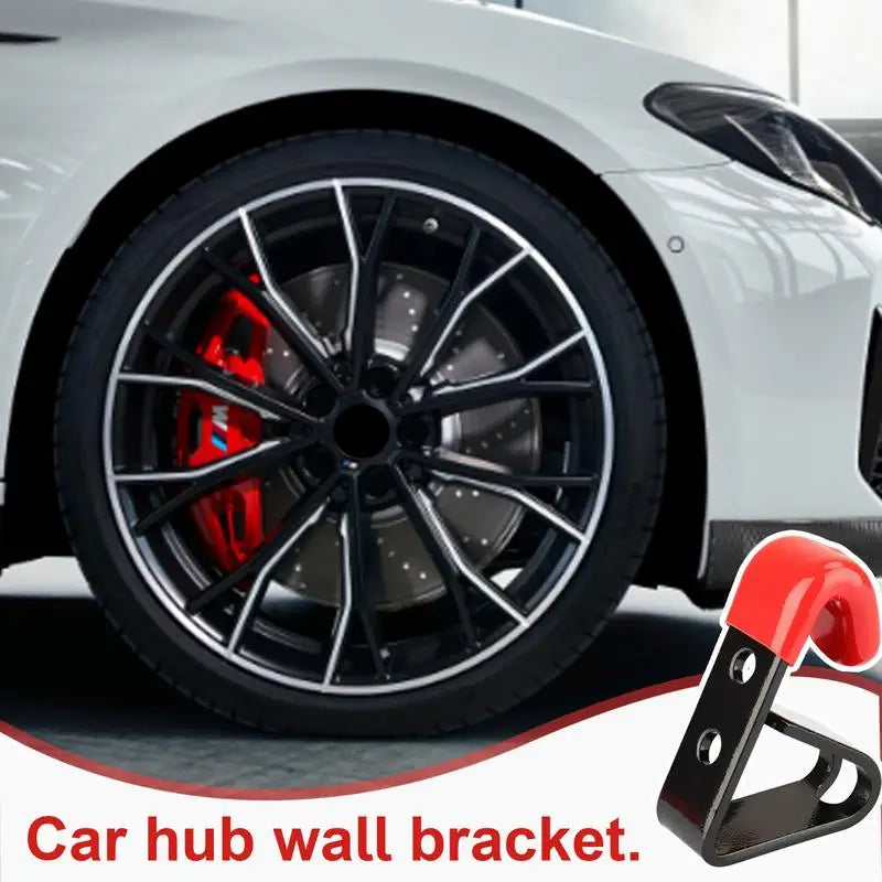 Tire Wheel Rim Hub Hanging Metal Hook Wall Mounted Racing Hook Car Rim Display Stands Wheel Rim Wall Holder Exterior Car Parts Peaceful Pleasures Health and Wellness
