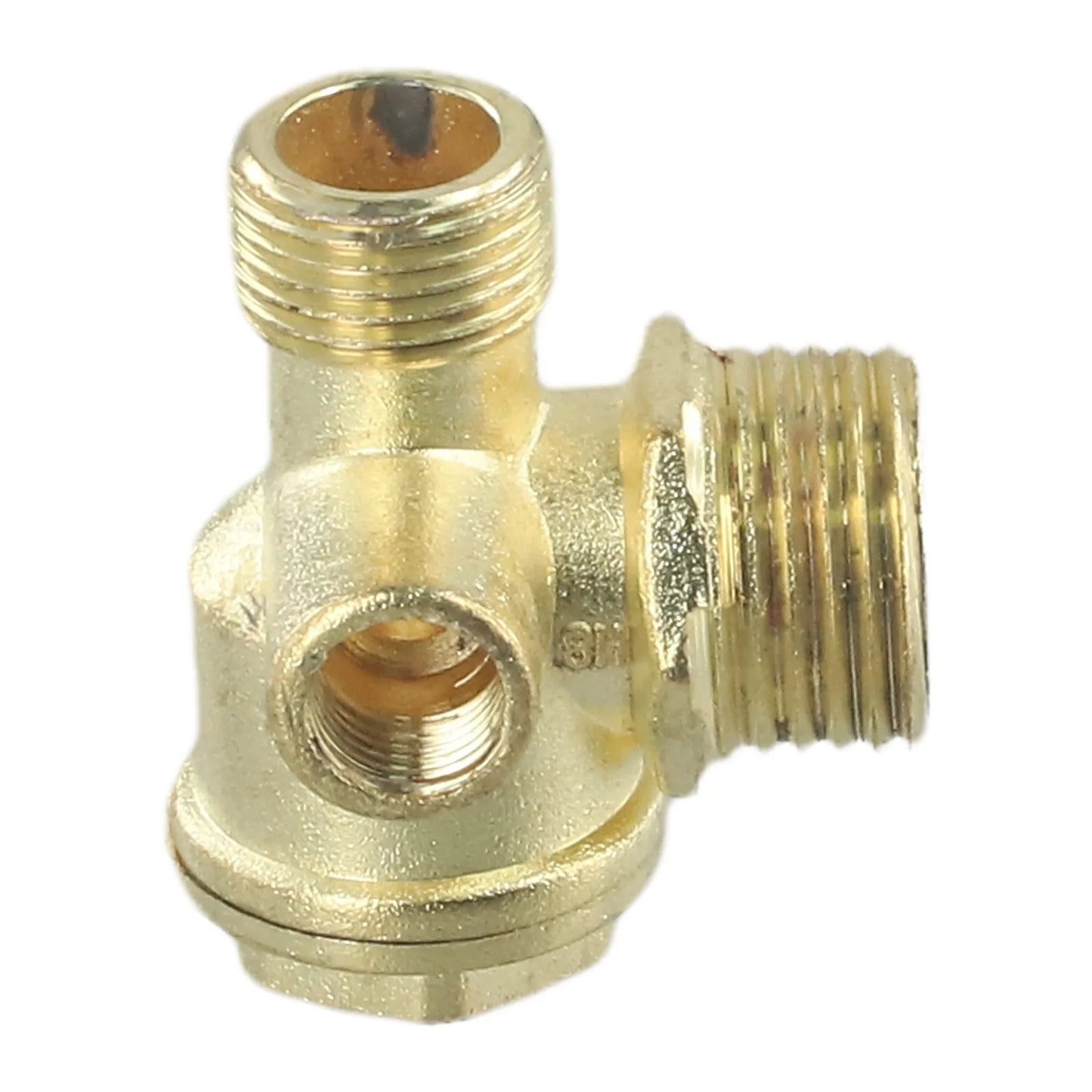 3-Port Air Compressor Check Valve Brass Central Connector Tool Male
