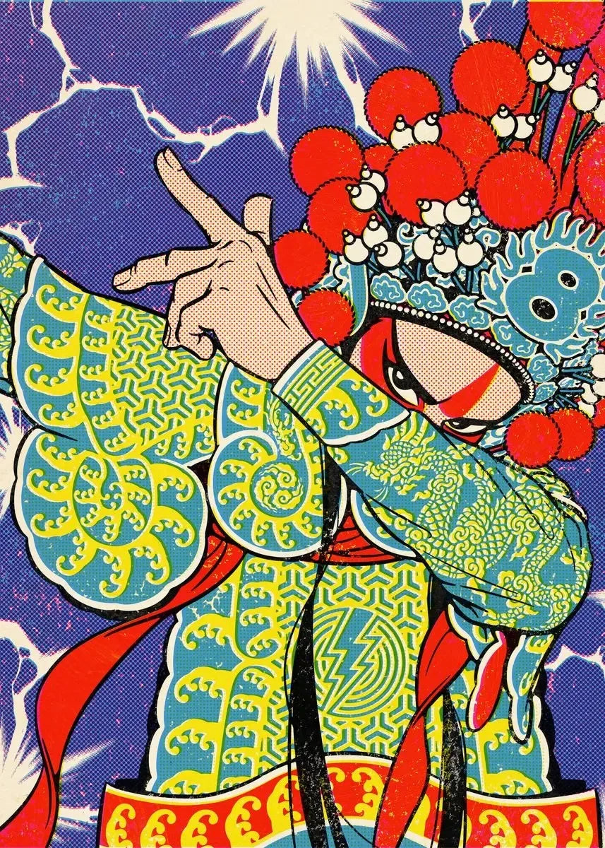 Peking Opera Female Characters Canvas Poster | Beijing Wall Art