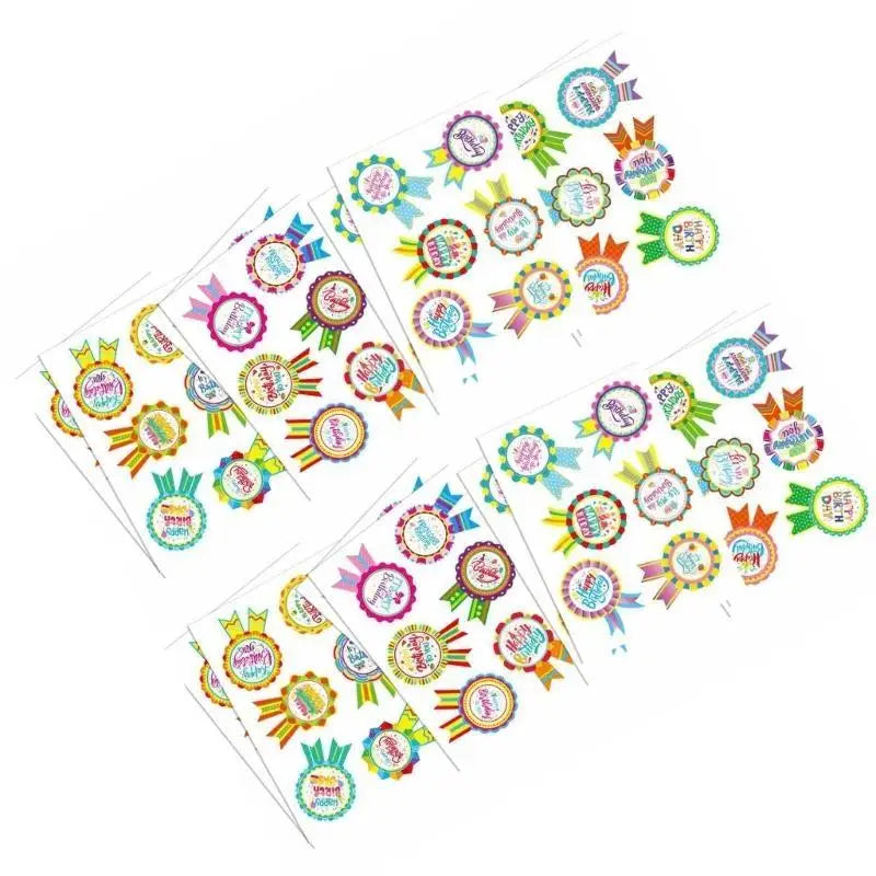 Birthday Stickers for Kids – 16 Sheets, 4 Fun Designs