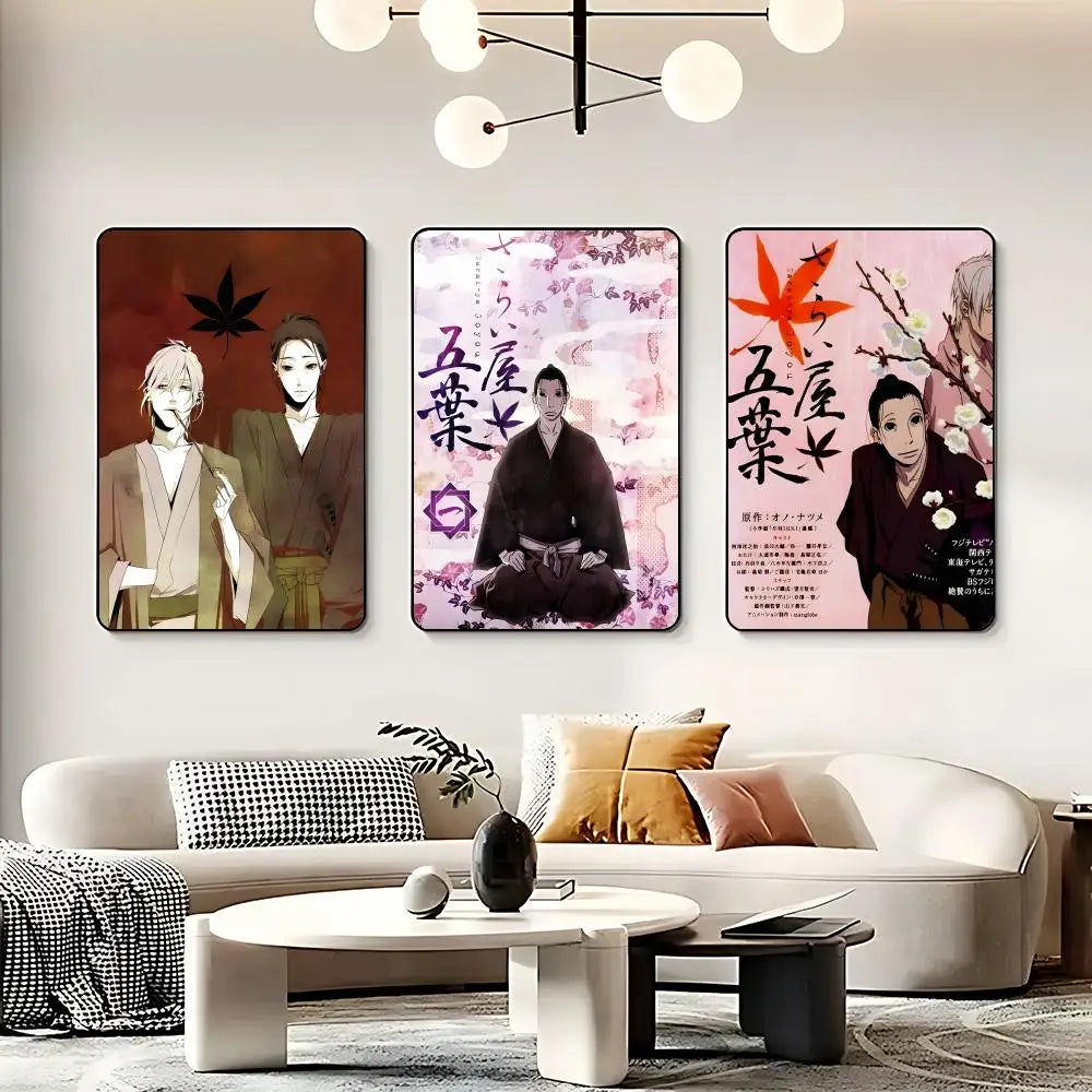 Anime H-House of Five Leaves Poster HD Self Adhesive Waterproof Wall Art Ideal for Home Office Dorm Bedroom Great Gift Peaceful Pleasures Health and Wellness