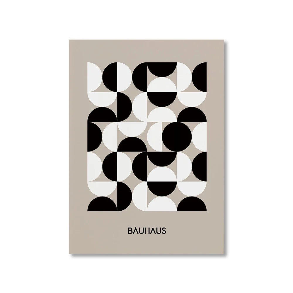 Modern Abstraction Wall Art Poster Prints Bauhaus Geometric Buildings Canvas Painting Picture for Bathroom Room Home Decor Peaceful Pleasures Health and Wellness 4 55x75cm