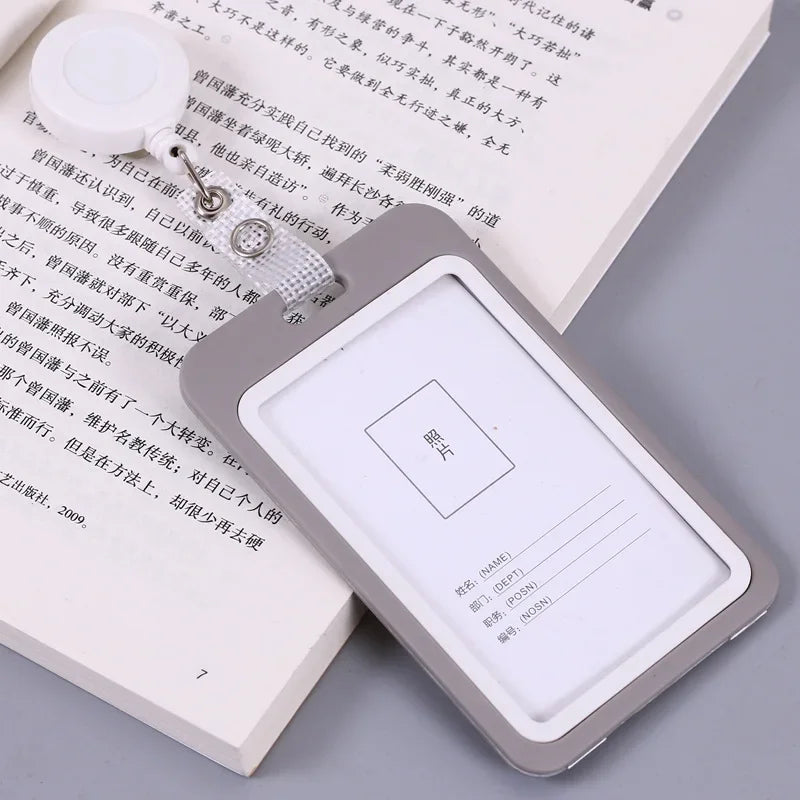 Clear Plastic ID Badge Holder with Lanyard Slot | Office Staff