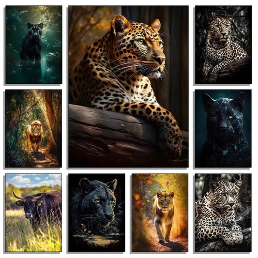 Abstract Wildlife Canvas Wall Art | HD Animal Print Poster Canvas Wall Art Peaceful Pleasures Health and Wellness