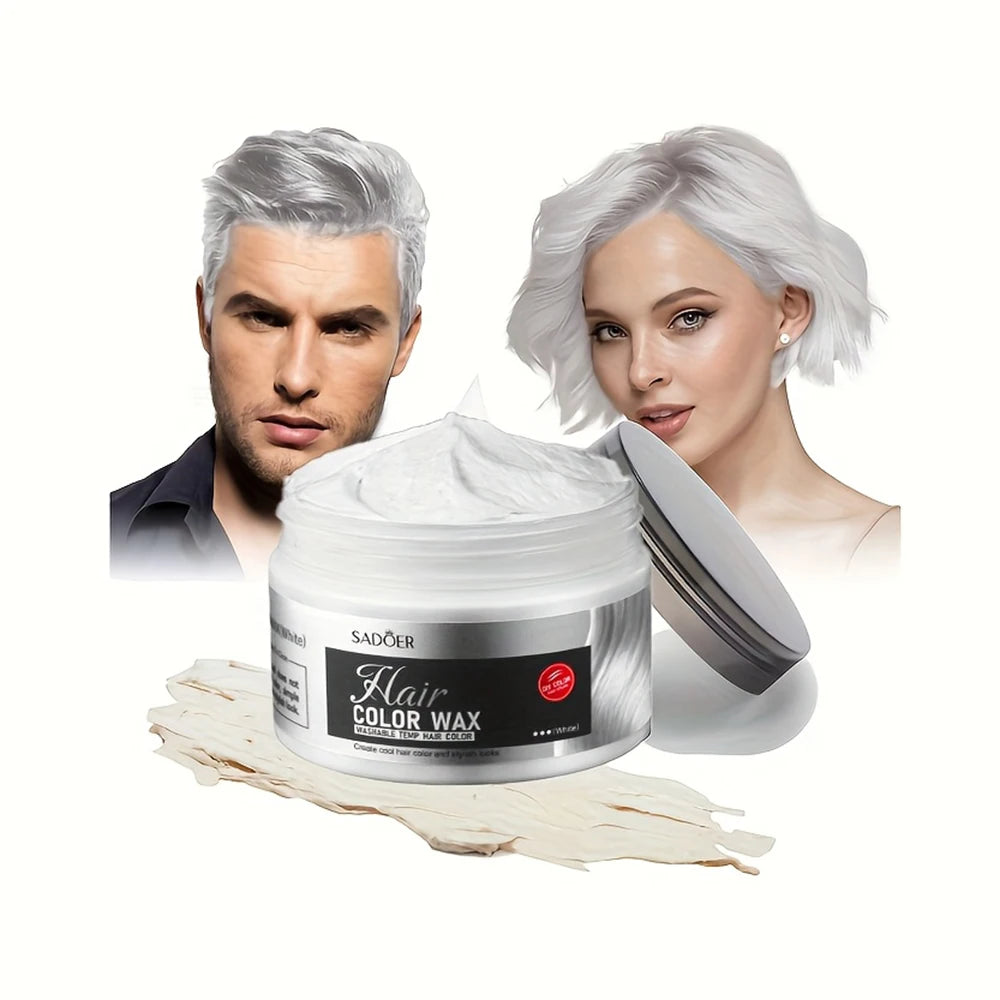 Hair Color Dye Wax Cream | Temporary Color for Halloween, Cosplay, Carnival & Daily Styling Peaceful Pleasures Health and Wellness White China Mainland