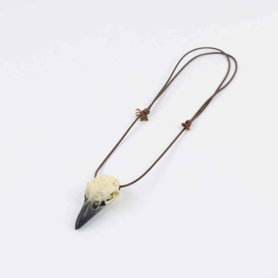 Viking Raven Skull Pendant Necklace Gothic Crow Head Amulet Halloween