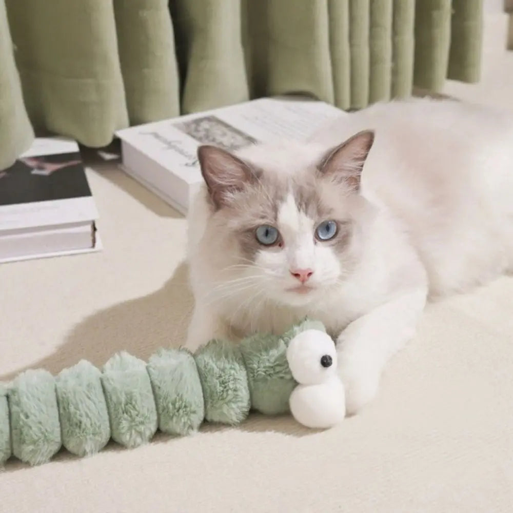 Caterpillar Catnip Kick Toy – Interactive Plush Chew Toy for Cats