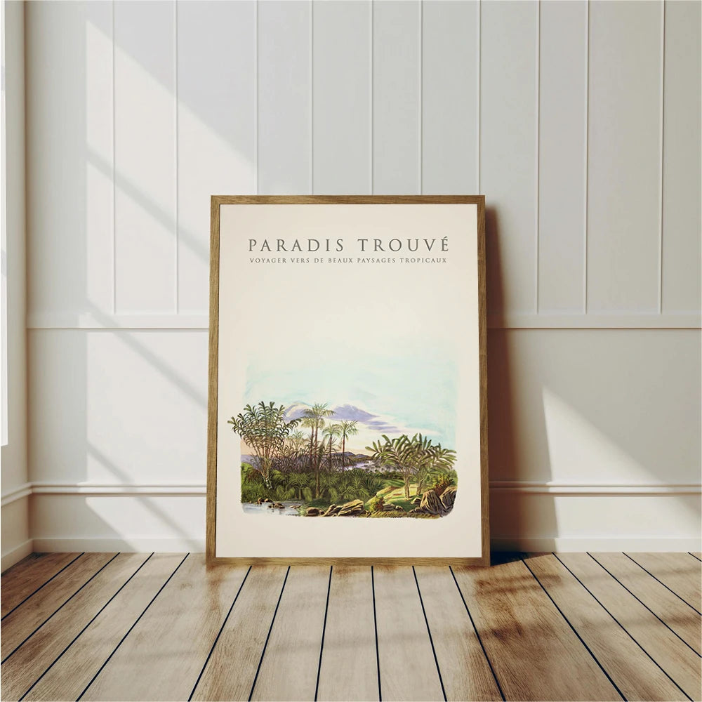 Tropical Palm & Banana Tree Vintage Botanical Canvas Wall Art Botanical Canvas Print Peaceful Pleasures Health and Wellness