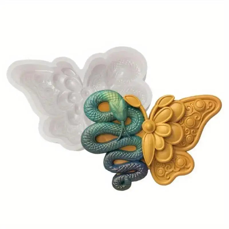 Halloween Butterfly Skull Snakehead Silicone Mold DIY Flower Candle