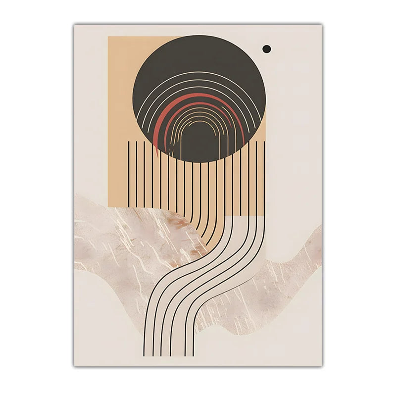 Abstract Geometric Canvas Wall Art | Modern Vintage Poster Print Canvas Wall Art Print Peaceful Pleasures Health and Wellness 02 40x60cm No Frame China Mainland