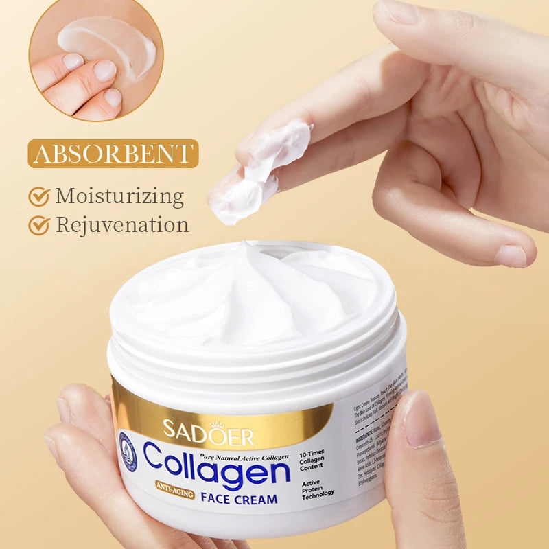 SADOER Collagen Skin Care Moisturizing Face Cream Hyaluronic Facial Serum Firming Lifting Anti-Aging Facial Skin Care Serum Peaceful Pleasures Health and Wellness
