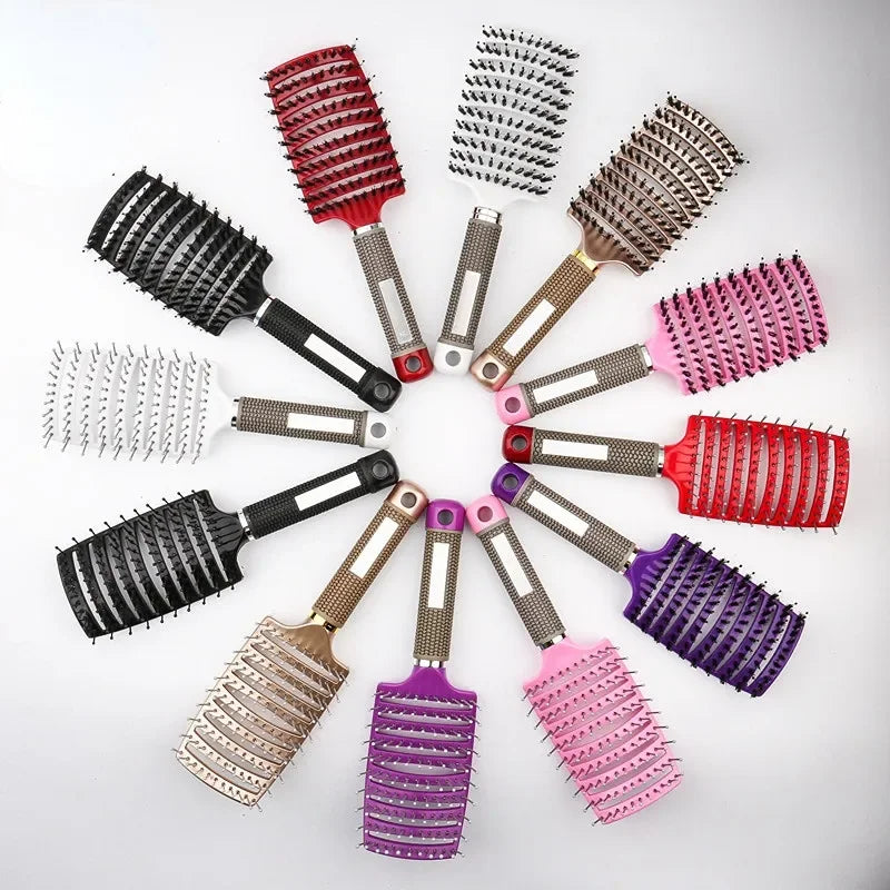 Hair Brush Scalp Massage Comb Hairbrush Bristle;Nylon Women Wet Curly Detangle Hair Brush for Salon Hairdressing Styling Tools Peaceful Pleasures Health and Wellness