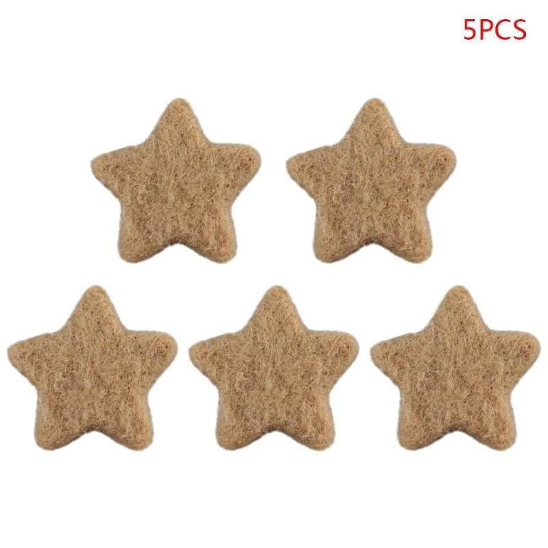 Wool Felt Star Beads Baby Photo Props – 5 Pack, 10 Colors