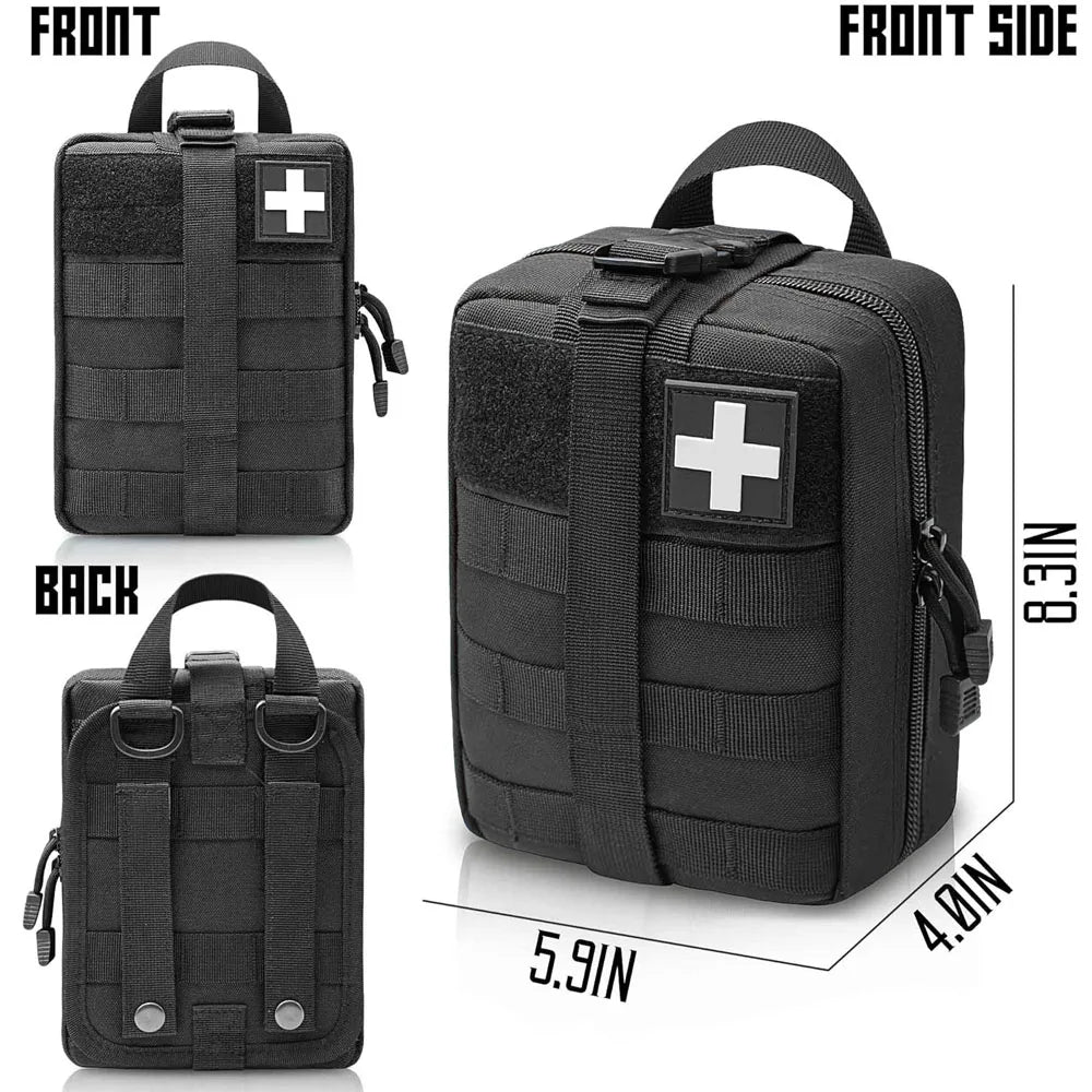1000D Portable Tactical First Aid Kit Medical Bag Empty First Aid Pouch Bag for Camping Hiking Travel Survival Tools EDC Pouch Peaceful Pleasures Health and Wellness