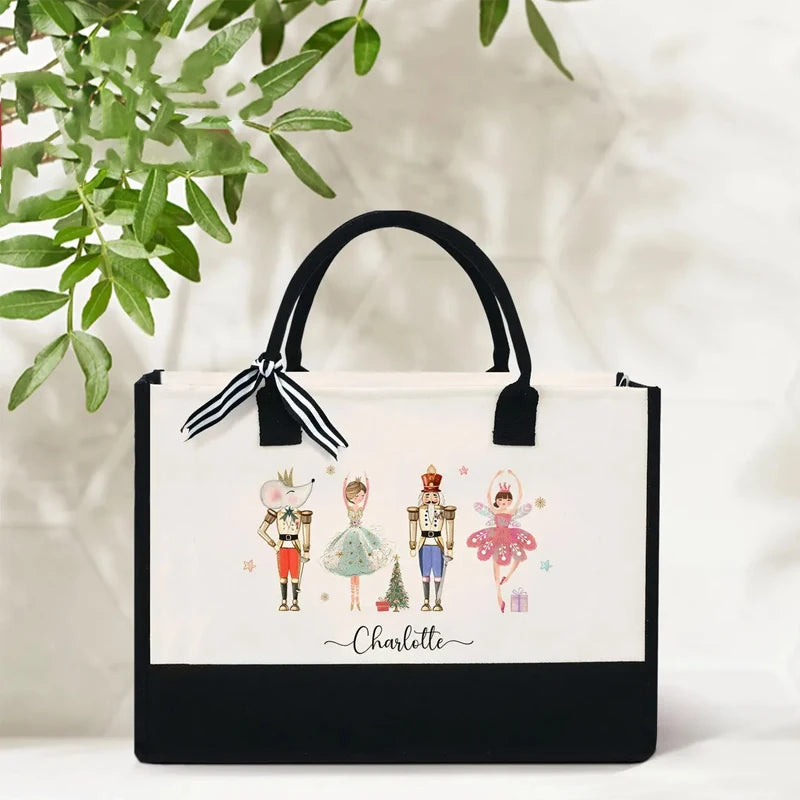 Personalized Nutcracker Ballet Tote Bag | Custom Christmas Gift Personalized Tote Bag Peaceful Pleasures Health and Wellness