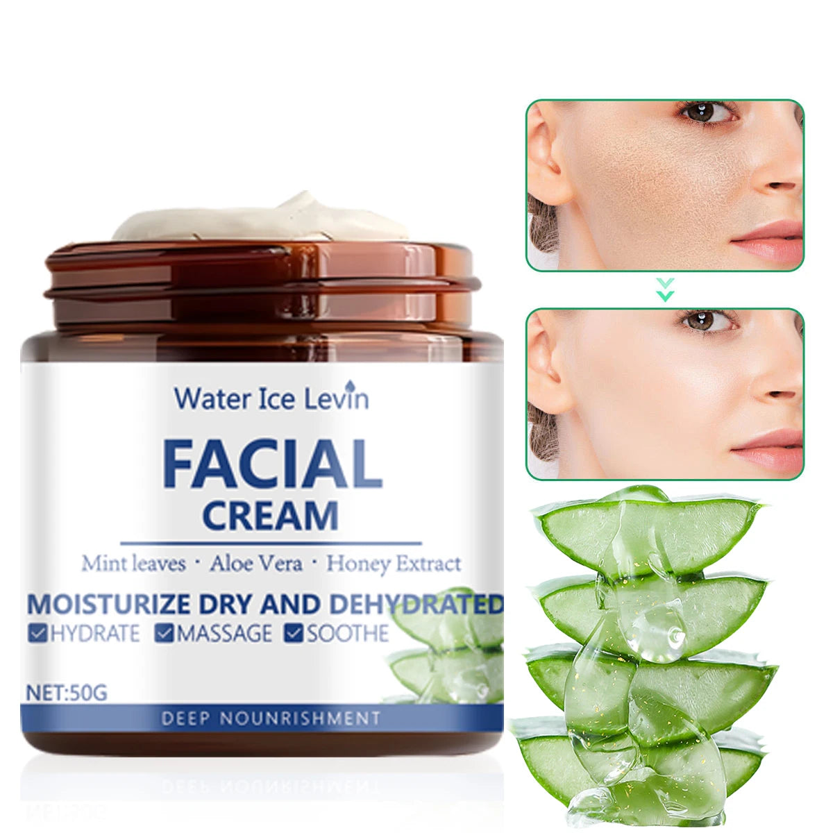 Water Ice Levin Hydra-Lock Facial Cream | Aloe & Honey 50g
