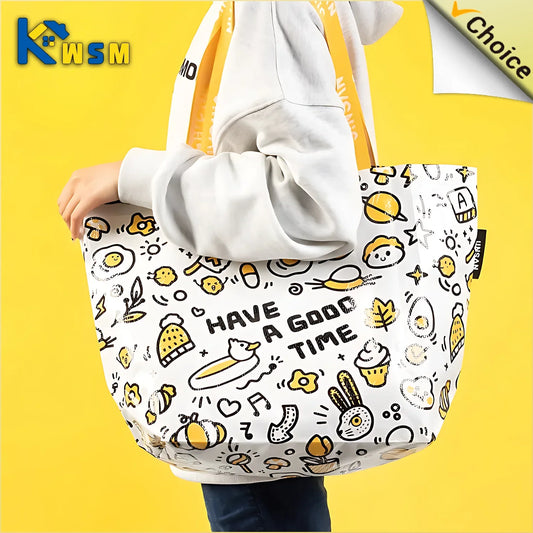 Large Waterproof Woven Shopping Bag | Foldable Colour Tote Reusable Tote Bag Oasis Select