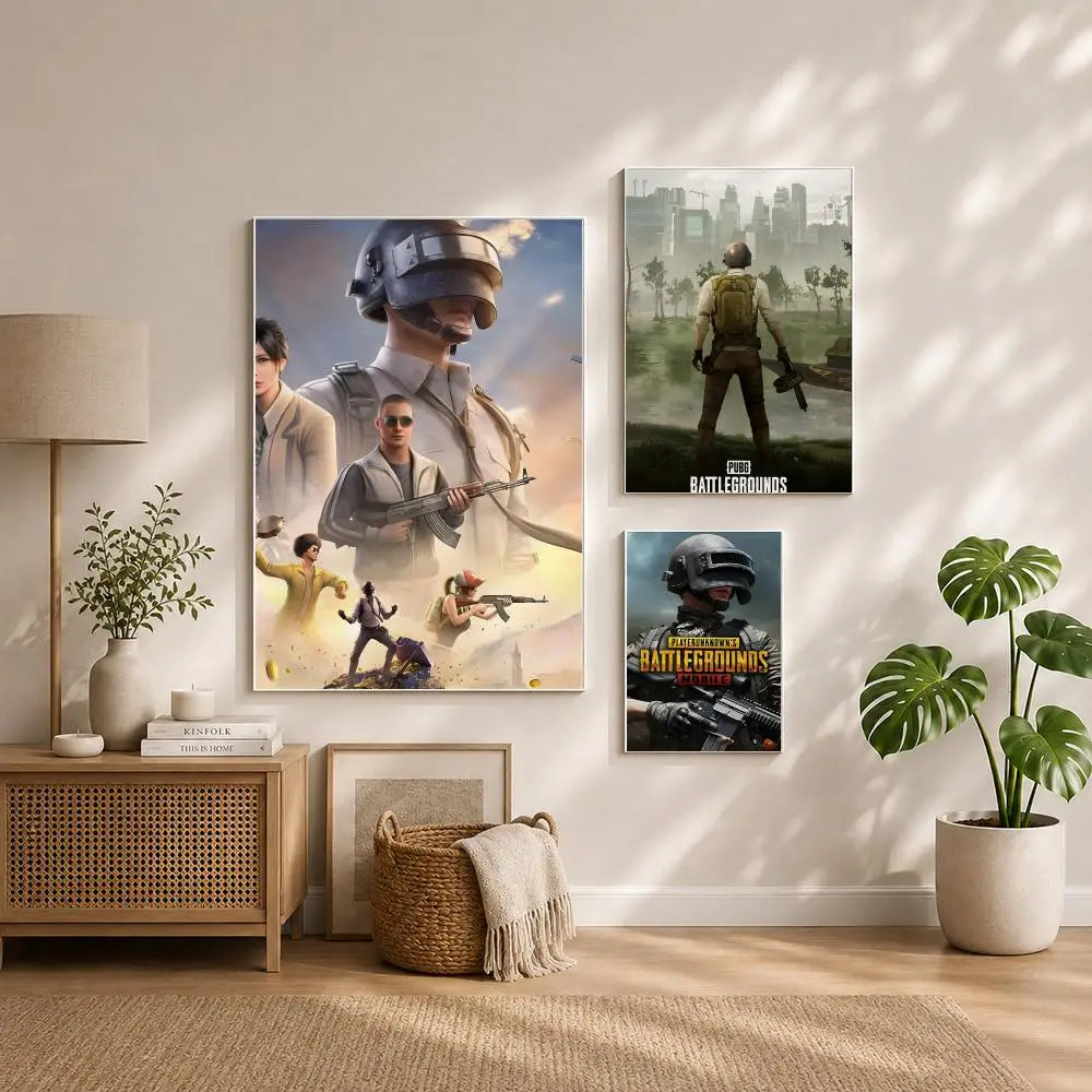 PUBG Battlegrounds HD Wall Poster – Self-Adhesive Waterproof Gaming Wall Poster Peaceful Pleasures Health and Wellness