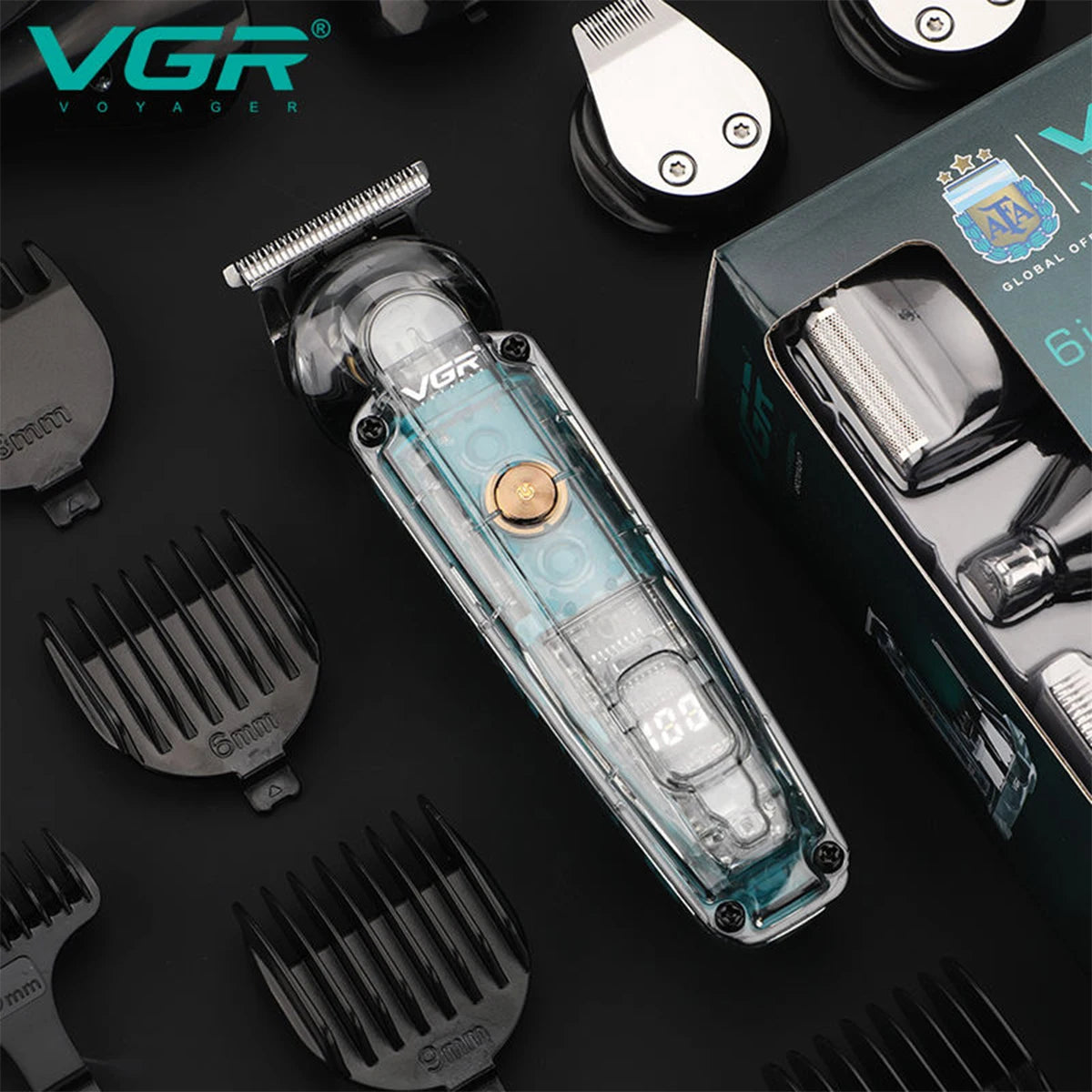 VGR 102 6-in-1 high-end men's hair clipper professional shaver oil head carving electric pusher nose hair trimmer hair remover Peaceful Pleasures Health and Wellness