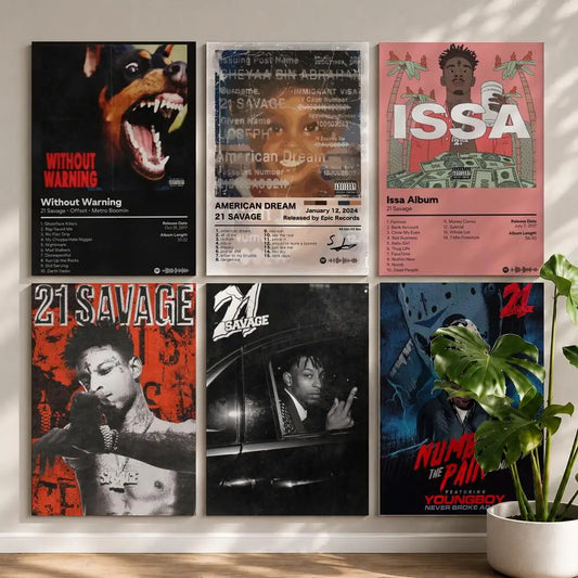 21 Savage HD Rapper Poster | Self-Adhesive Waterproof Wall Art Rapper Wall Poster Peaceful Pleasures Health and Wellness