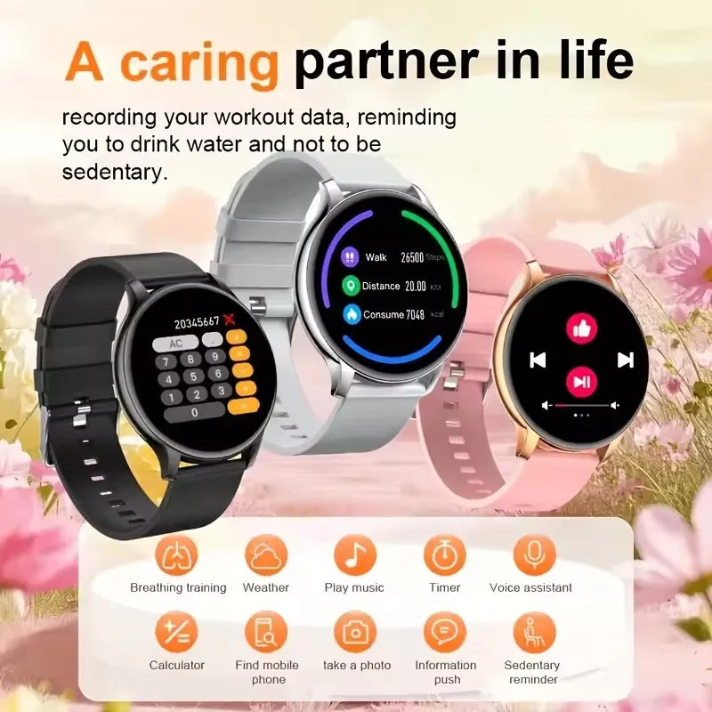 COTAUL Round Smartwatch | Bluetooth Call & Fitness Tracker