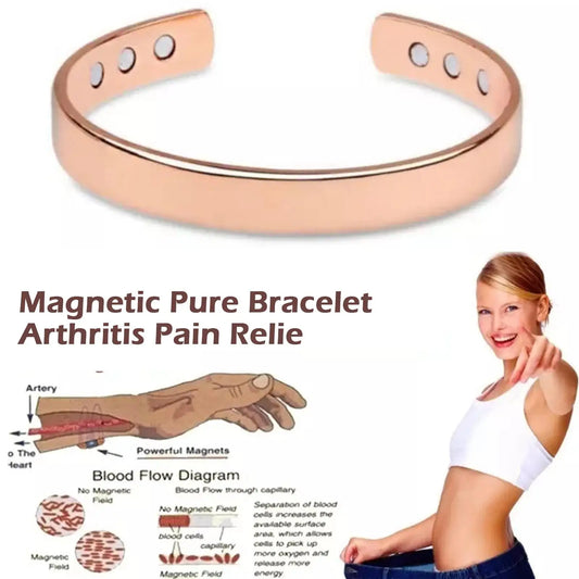 Adjustable Copper Magnetic Bangle | Rose Gold Fashion Bracelet Magnetic Bangle Bracelet Peaceful Pleasures Health and Wellness WHITE