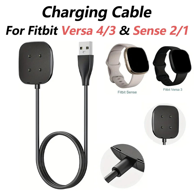Fitbit Versa 4/3 & Sense 2/1 Magnetic USB Charging Cable Dock Peaceful Pleasures Health and Wellness