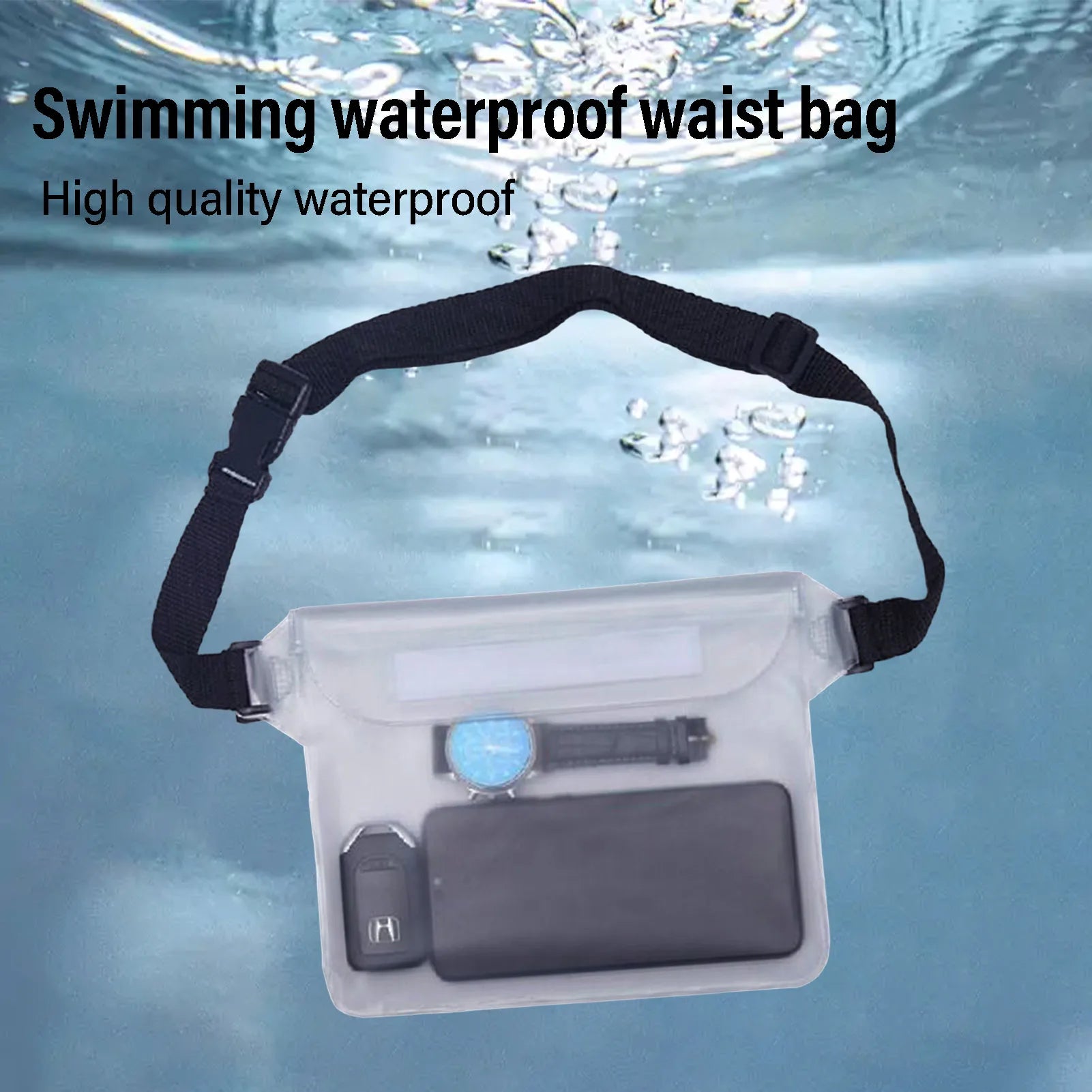 Sports Fanny Pack Crossbody Bag PVC Waterproof Multifunctional Fanny Pack for Camping Hiking Travel Use Peaceful Pleasures Health and Wellness