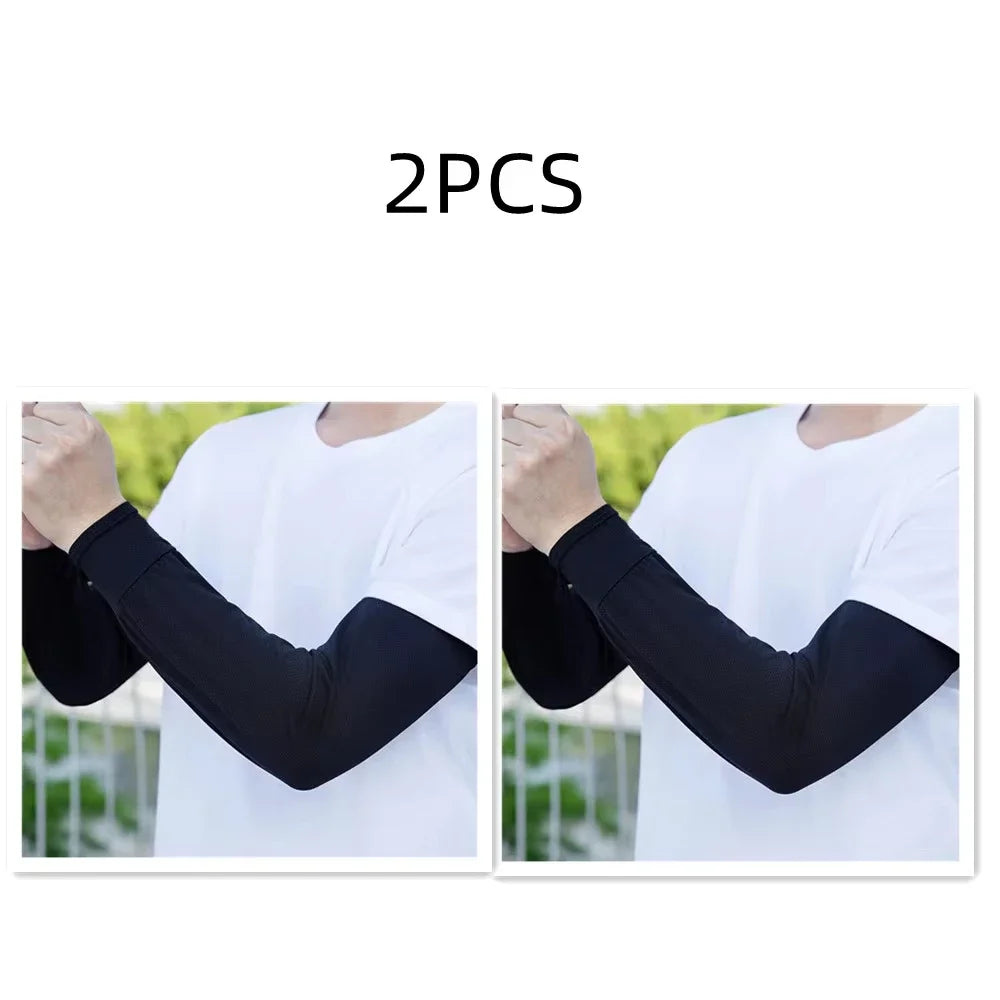 Ice Silk UPF 50+ Sun Protection Arm Sleeves – Unisex Peaceful Pleasures Health and Wellness