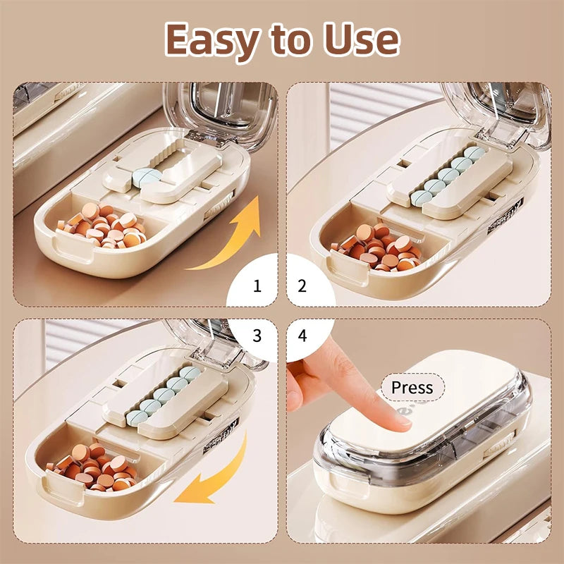Sharp Pill Cutter Half Storage Compartment Box Splitter Divide Medicine Organizer Drug Slicer Medicine Tablet Storage Container Peaceful Pleasures Health and Wellness